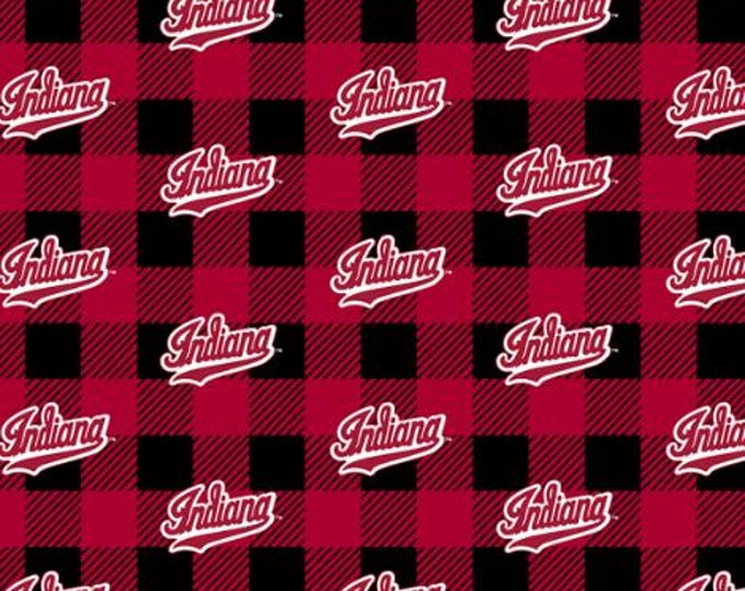 Indiana Hoosiers Fabric 100% Cotton Buffalo Plaid Officially Licensed
