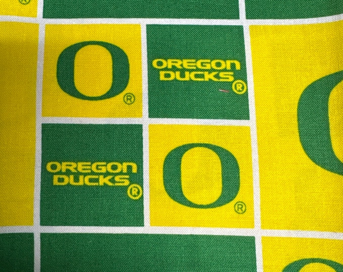 Oregon Ducks Block Fabric 100% Cotton Officially Licensed