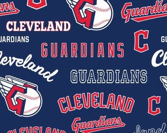 Cleveland Guardians Fabric 100% Cotton Fabric Officially Licensed