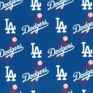 LA Dodgers Baseball Fabric 100% Cotton Officially Licensed