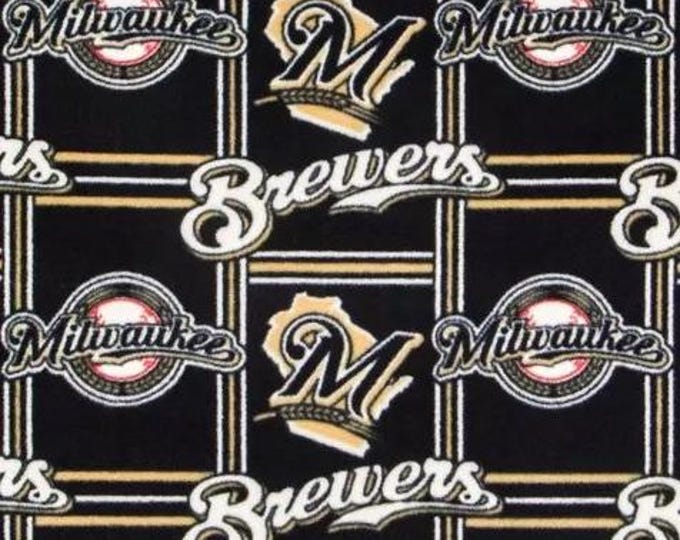 Milwaukee Brewers Licensed FLEECE fabric. See Description for actual measurements available. Officially Licensed