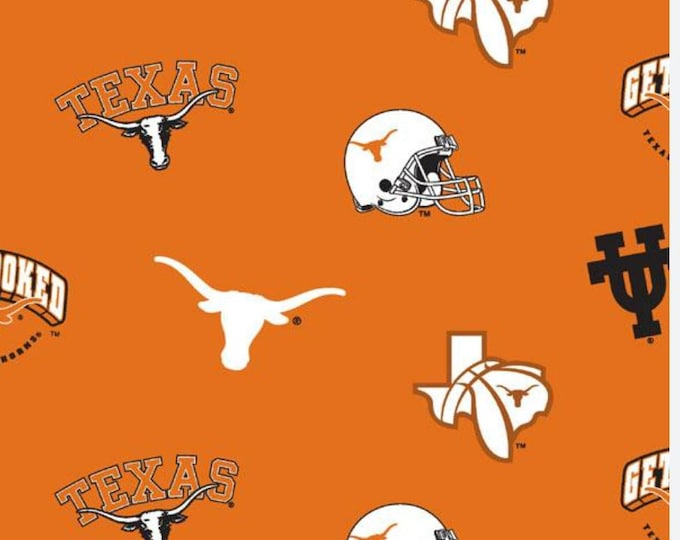 University of Texas Longhorns Licensed FLEECE fabric. Officially Licensed