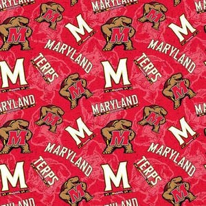 Maryland Terps NCAA-Maryland Terrapins Tone on Tone Cotton fabric  100% Cotton Officially Licensed