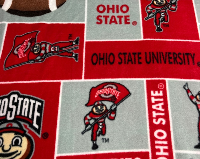 Ohio State Buckeyes Brutus Licensed FLEECE fabric. See Description for actual measurements available. Officially Licensed