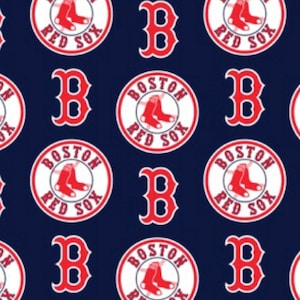 Boston Red Sox Baseball Fabric 100% Cotton MLB Licensed Fabric Traditions Brand Officially Licensed
