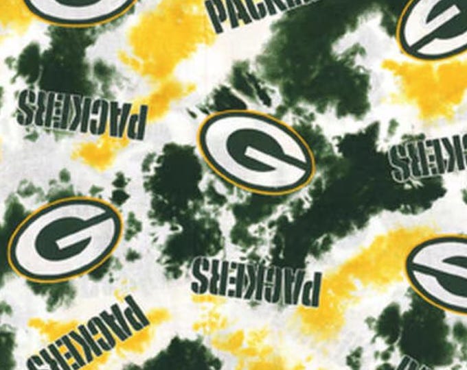 Green Bay Packers 100% Cotton Fabric  Packers  Tie Dye Licensed Fabric Traditions Officially Licensed