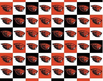 Oregon State Beavers OSU Fabric 100% Cotton Check Officially Licensed