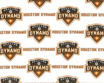 Houston Dynamo MLS Soccer Cotton Fabric 100% Cotton Officially Licensed