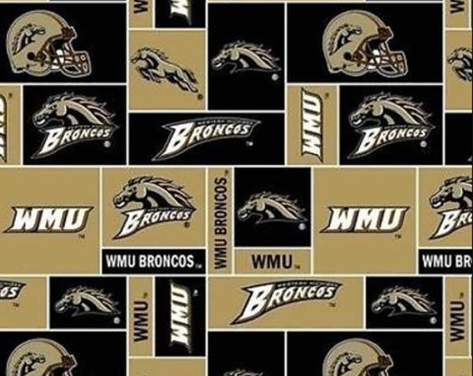 Western Michigan University Broncos Licensed FLEECE fabric. See Description for actual measurements available. Officially Licensed