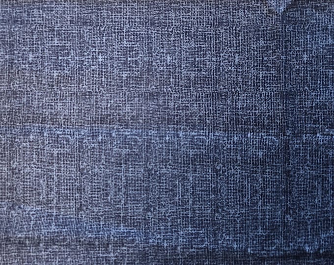 Faux Linen Blue 100% Cotton