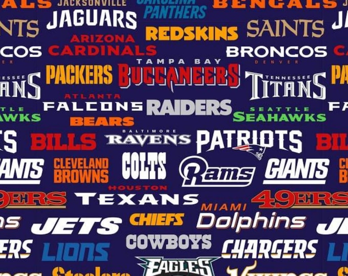 All Teams NFL Licensed FLEECE fabric. See Description for actual measurements available. Officially Licensed