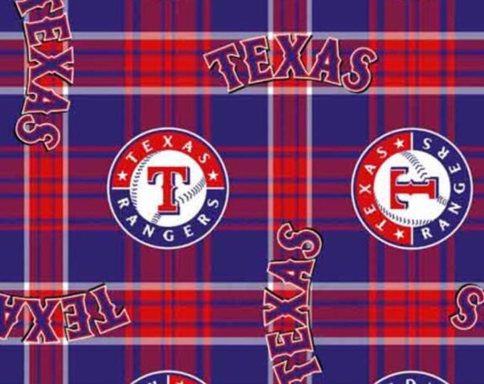 Texas Rangers MLB Baseball Licensed FLEECE fabric. See Description for actual measurements available.