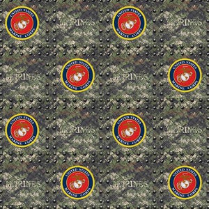 MARINES Military Grate Cotton Fabric 100% Cotton Officially Licensed