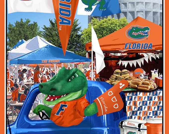 Florida Gators Fabric 100% Cotton Tailgate Panel 42x32 Officially Licensed