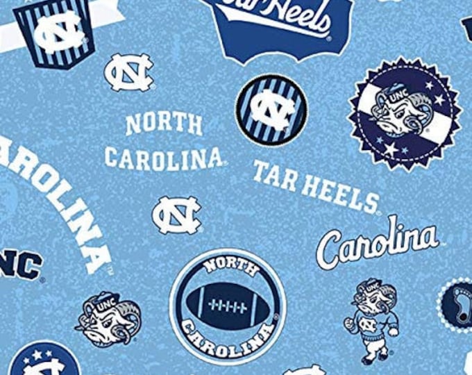 North Carolina Tar Heels Fabric 100% Cotton Home UNC Officially Licensed