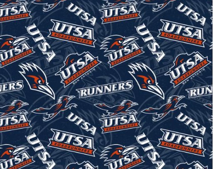 UTSA University of Texas at San Antonio Roadrunners Fabric 100% Cotton Officially Licensed