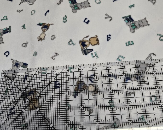 Letters and Animals Cuddle Shannon Fabrics by the yard