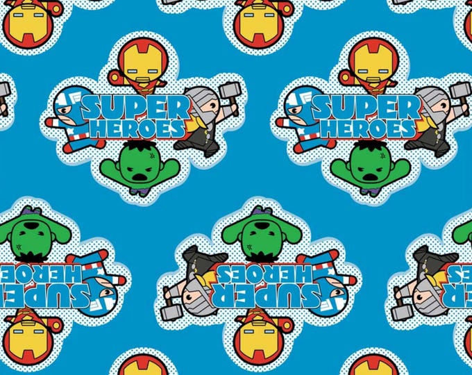 Marvel Kawaii Cotton Fabric 100% Cotton  Ships in 1 Business Day Officially Licensed