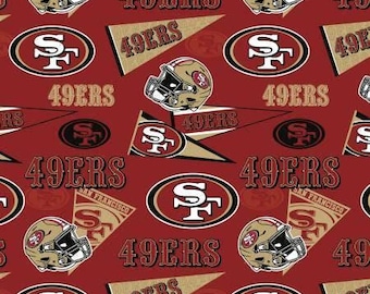 Tela de algodón de los San Francisco 49ers 100 % algodón NUEVA con licencia oficial