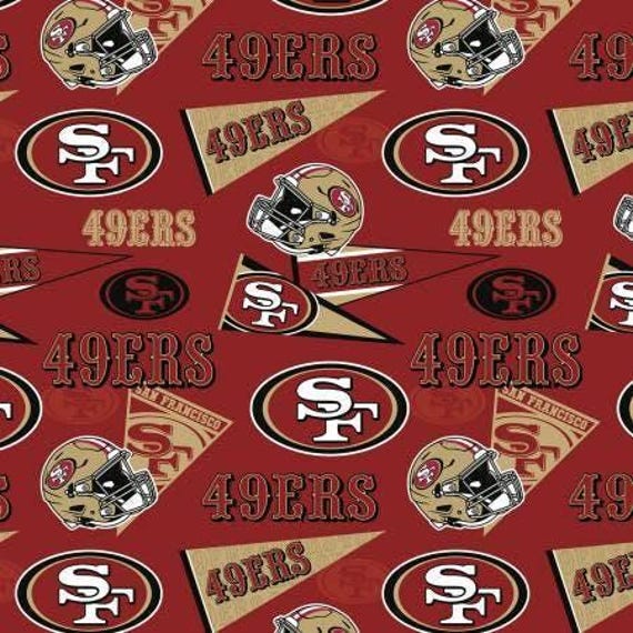 San Francisco 49ers Cotton Fabric 100% Cotton    NEW Officially Licensed