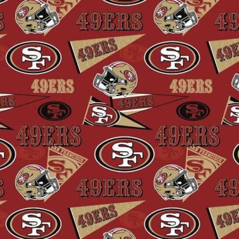 San Francisco 49ers Cotton Fabric 100% Cotton NEW Officially Licensed image 1