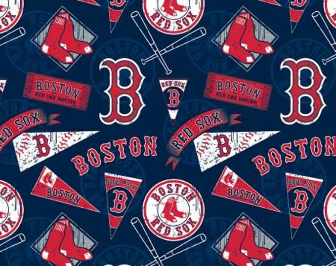 Boston Red Sox Baseball Fabric 100% Cotton MLB Licensed Fabric Traditions Brand Officially Licensed