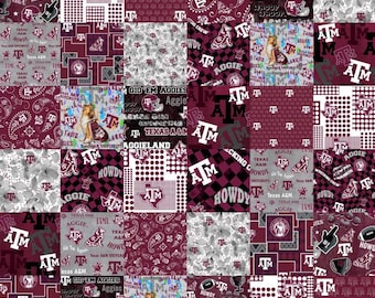 Texas A&M Aggies 100% Cotton Fabric Officially Licensed Cheater Quilt