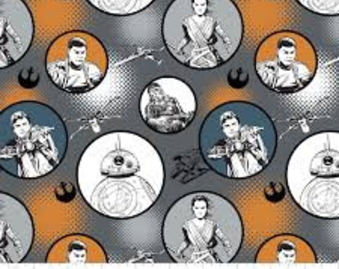 Star Wars The Force Awakens White Cotton Fabric 100% Cotton Officially Licensed