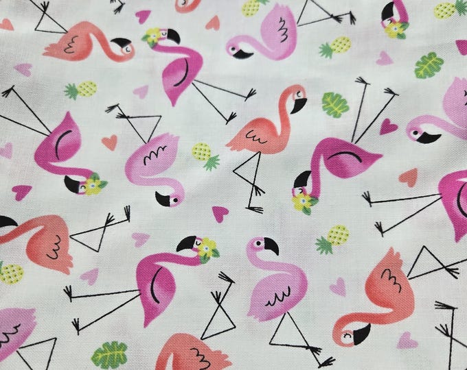 Flamingo Print cotton Fabric 100% Cotton