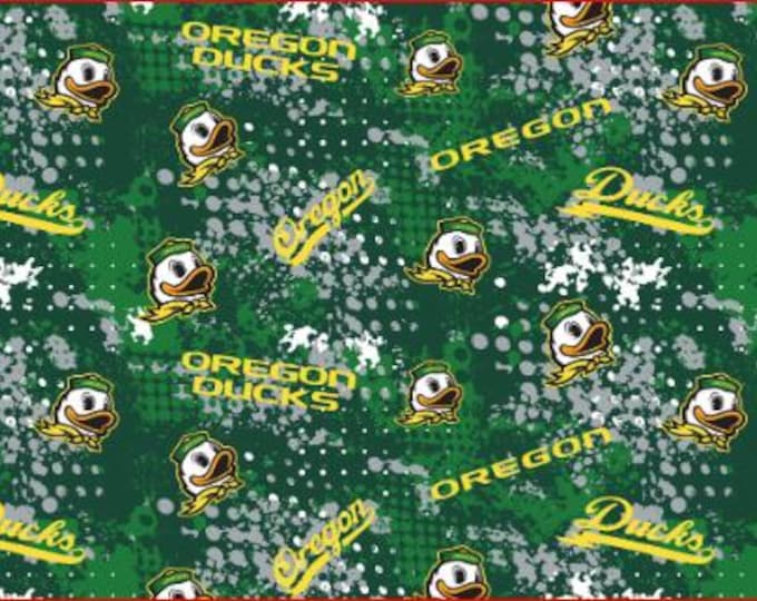 Oregon Ducks Fabric 100% Cotton Splatter Officially Licensed