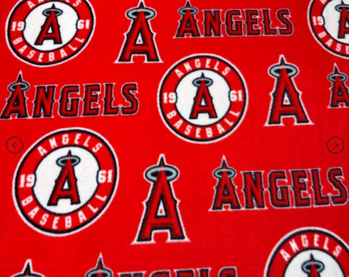 Los Angeles Angels Licensed Fleece Fabric. See Description For Actual Measurements Available. Officially Licensed