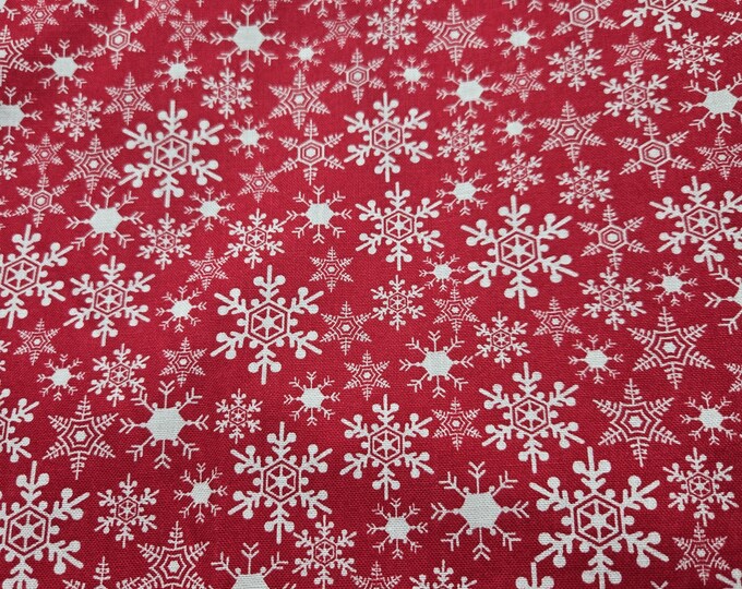 Snowflakes Christmas Cotton Fabric 100% Cotton