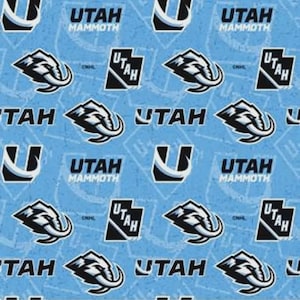 Utah Mammoth NHL Fabric 100% Cotton Officially Licensed