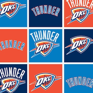 Oklahoma City Thunder Licensed FLEECE fabric. See Description for actual measurements available. Officially Licensed