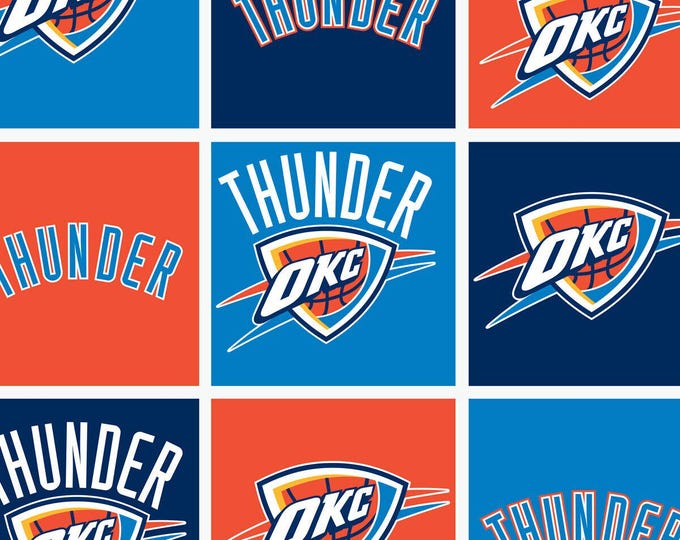 Oklahoma City Thunder Licensed FLEECE fabric. See Description for actual measurements available. Officially Licensed