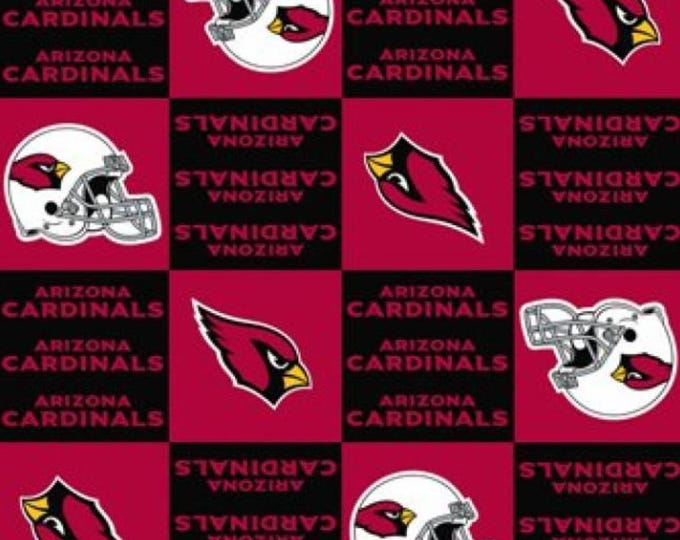 Arizona Cardinals Licensed FLEECE fabric.  See Description for actual measurements available. Officially Licensed