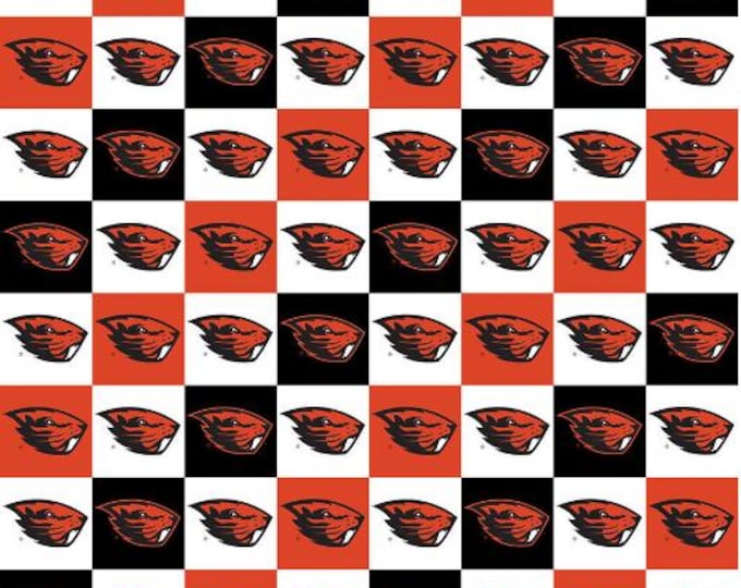 Oregon State Beavers OSU Fabric 100% Cotton Check Officially Licensed