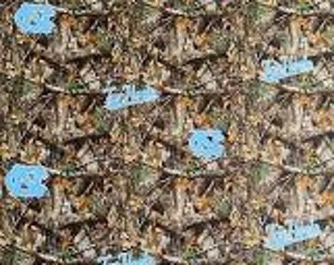 North Carolina Tar Heels CAMO Fabric 100% Cotton Officially Licensed