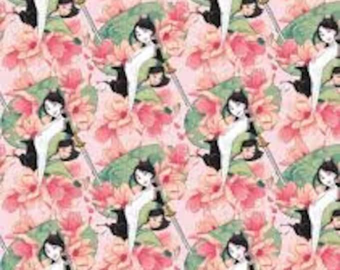 Mulan floral cotton Fabric 100% Cotton  Ships in 1 Business Day Officially Licensed