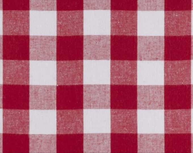 Red White Buffalo Plaid Cotton Fabric 100% Cotton   Robert Kaufman