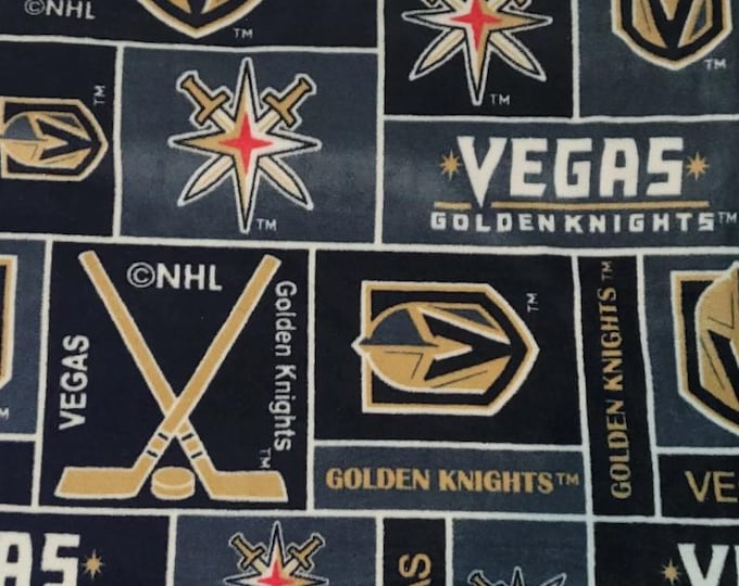 Vegas Golden Knights Licensed FLEECE fabric. See Description for actual measurements available. Officially Licensed