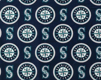 Tela de los Seattle Mariners 100 % algodón con licencia oficial