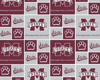 Mississippi State Bulldogs 100% Cotton Geometric Block Officially Licensed