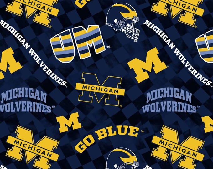 University of Michigan Wolverines Fabric 100% Check Allover