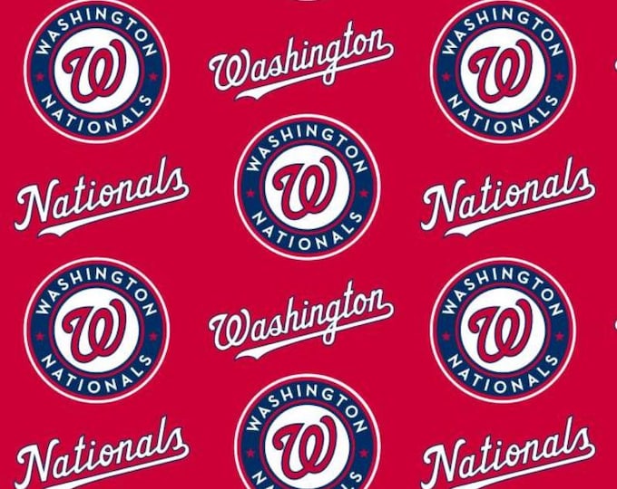 Washington Nationals MLB Baseball Licensed FLEECE fabric. See Description for actual measurements available.