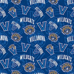 Villanova University Wildcats cotton fabric  100% Cotton Officially Licensed