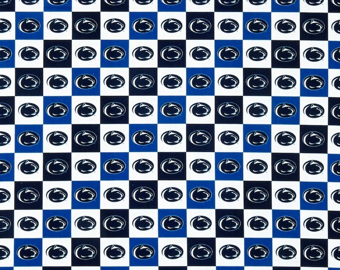 Penn State Checker Fabric Nittany Lions 100% Cotton  Ships in 1 Business Day Officially Licensed