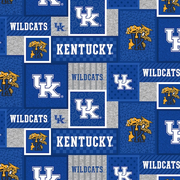 University of Kentucky UK Wildcats Licensed FLEECE fabric. See Description for actual measurements available.