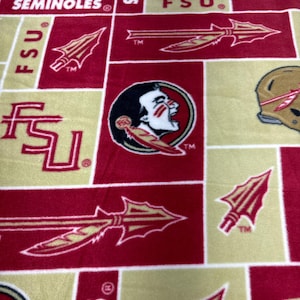 Florida State Seminoles Licensed FLEECE fabric. Officially Licensed