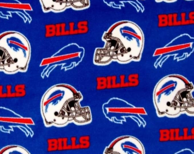 Buffalo Bills Licensed FLEECE fabric.  See Description for actual measurements available. Officially Licensed